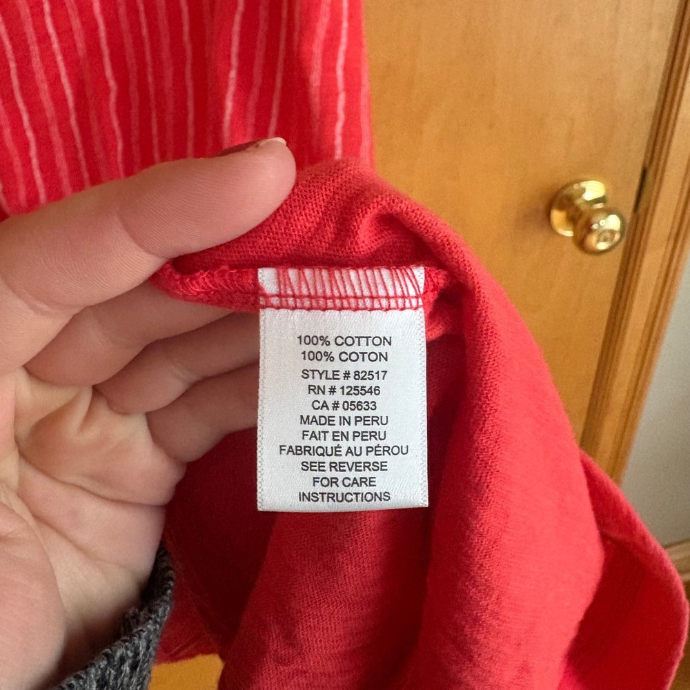 Habitat Escape Tank Dress Womens Small Red White Striped Cotton Slub 82517 - Picture 4 of 7